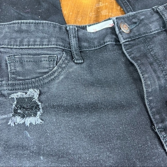 Hollister High-Rise Super Skinny Black Jeans Classic Stretch Destroyed Sz 7 FLAW - Picture 3 of 13
